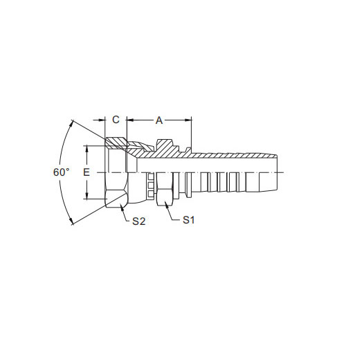 28611-Selo cônico macho métrico Komatsu 60°