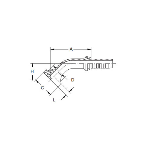 87341-45°Flange SAE 3000PSI Cone 61