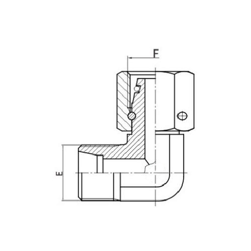 Adaptador de tubo redutor de cotovelo DIN 90° com porca giratória