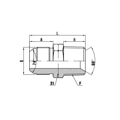 JIC Macho 74°Cone/NPT Macho