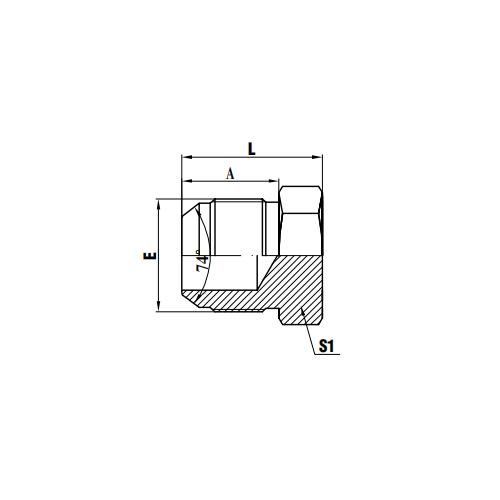 Plugue cone macho JIC 74°