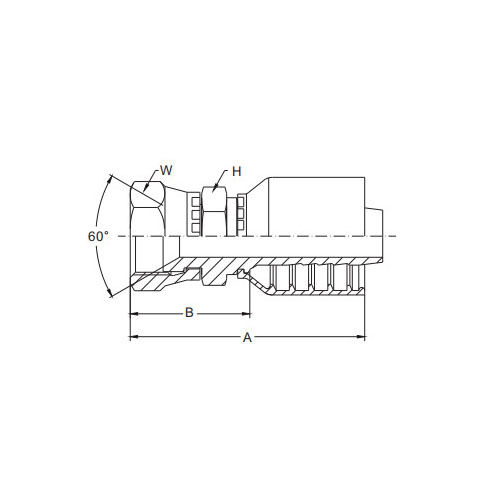 JIS GAS Fêmea 60° Selo Cone JIS B8363