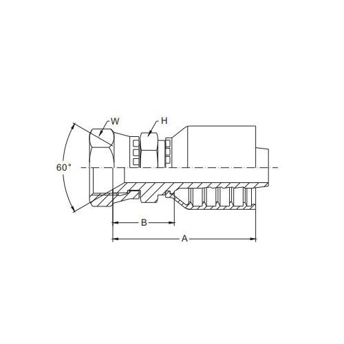 Selo cônico fêmea métrico Komatsu 60°